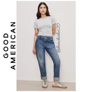 GOOD AMERICAN Petite High Waist Carpenter Jeans/ The Weekender Petite 8/29 NWT